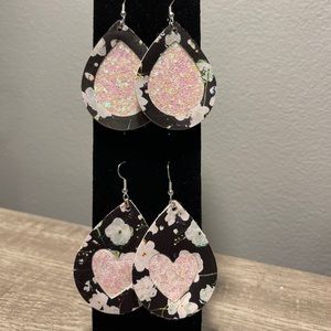 Faux leather earrings